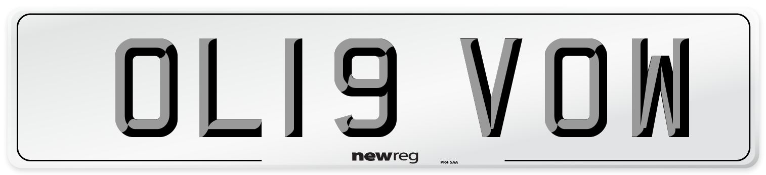 OL19 VOW Number Plate from New Reg
